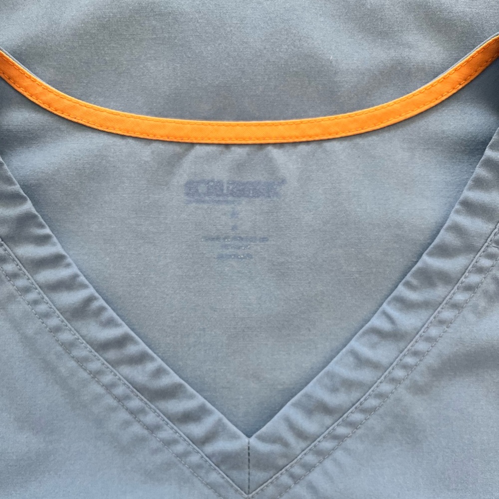 Unisex Light Blue V-Neck Scrub Top Medical Workwear M/L Fit - Picture 5 of 5